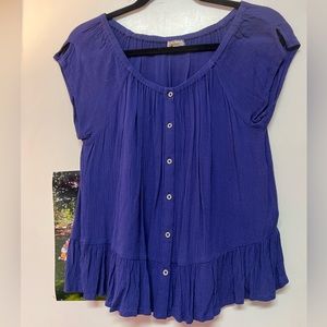 Royal/navy blue button down blouse